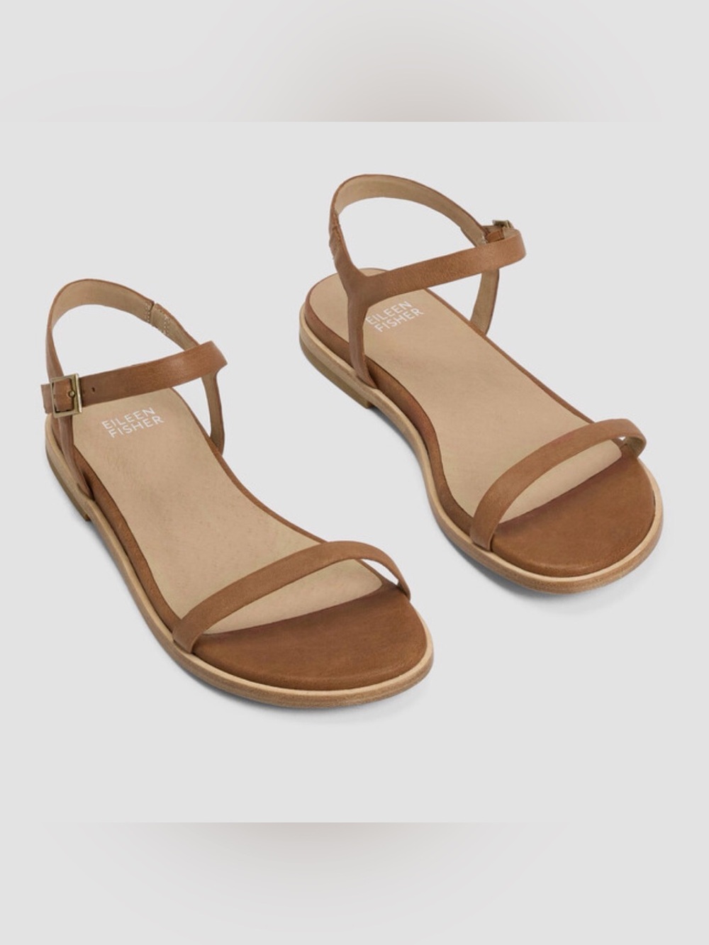 Eileen Fisher Women Kauia Tumbled Leather Sandal Russet Shoes 10